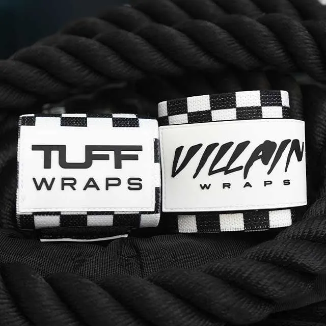 16" Villain Wrist Wraps - Checkerboard (Black/White)