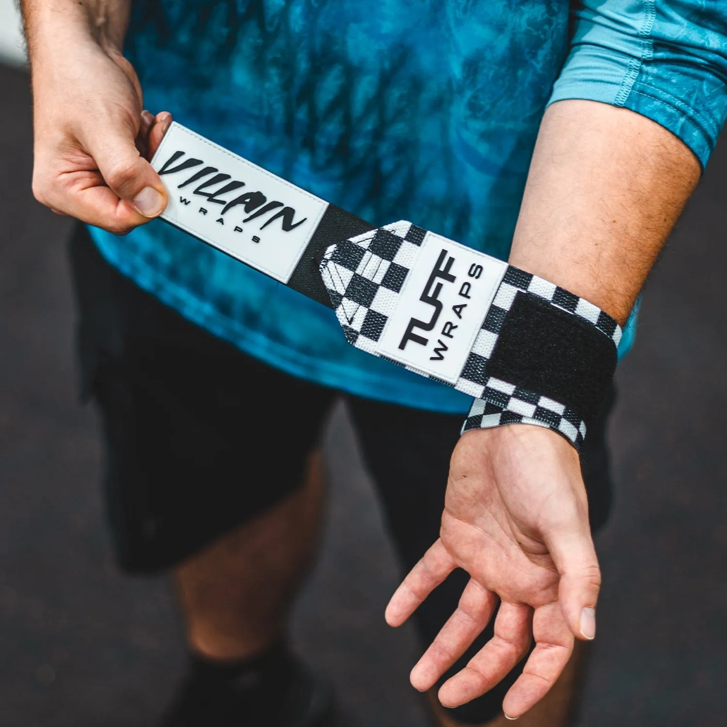 16" Villain Wrist Wraps - Checkerboard (Black/White)