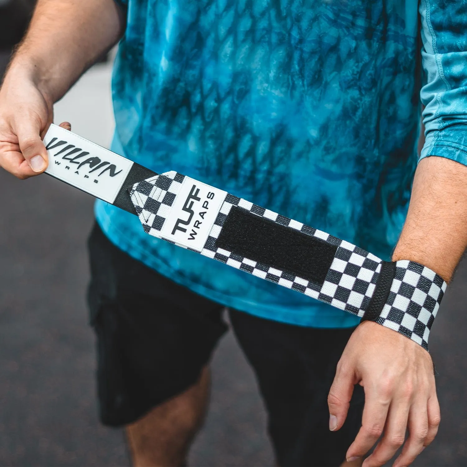 16" Villain Wrist Wraps - Checkerboard (Black/White)