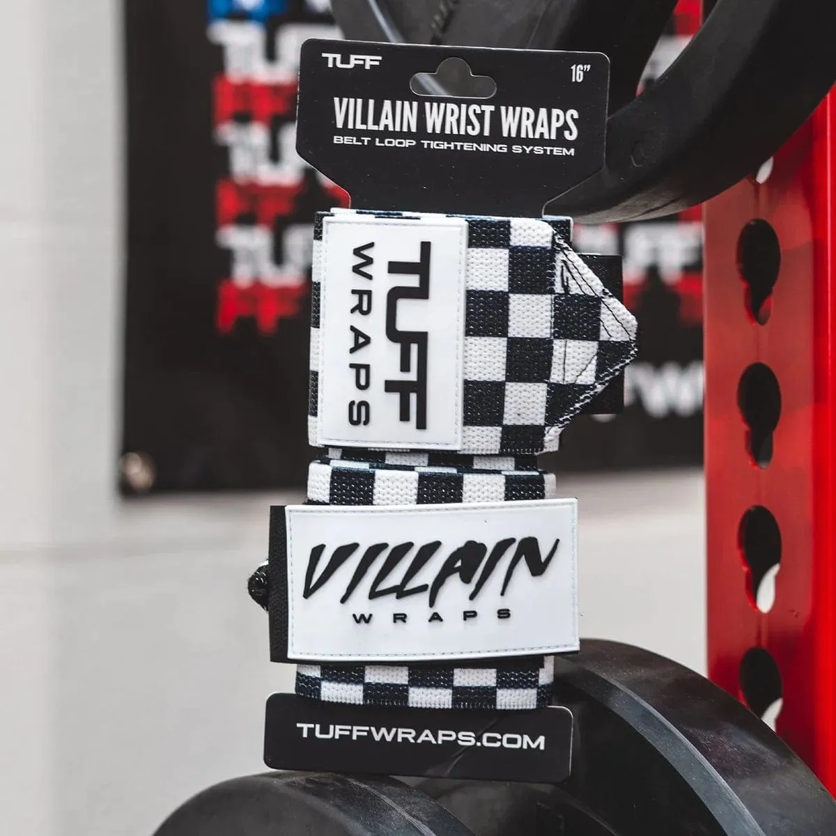 16" Villain Wrist Wraps - Checkerboard (Black/White)