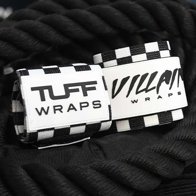 16" Villain Wrist Wraps - Checkerboard (Black/White)