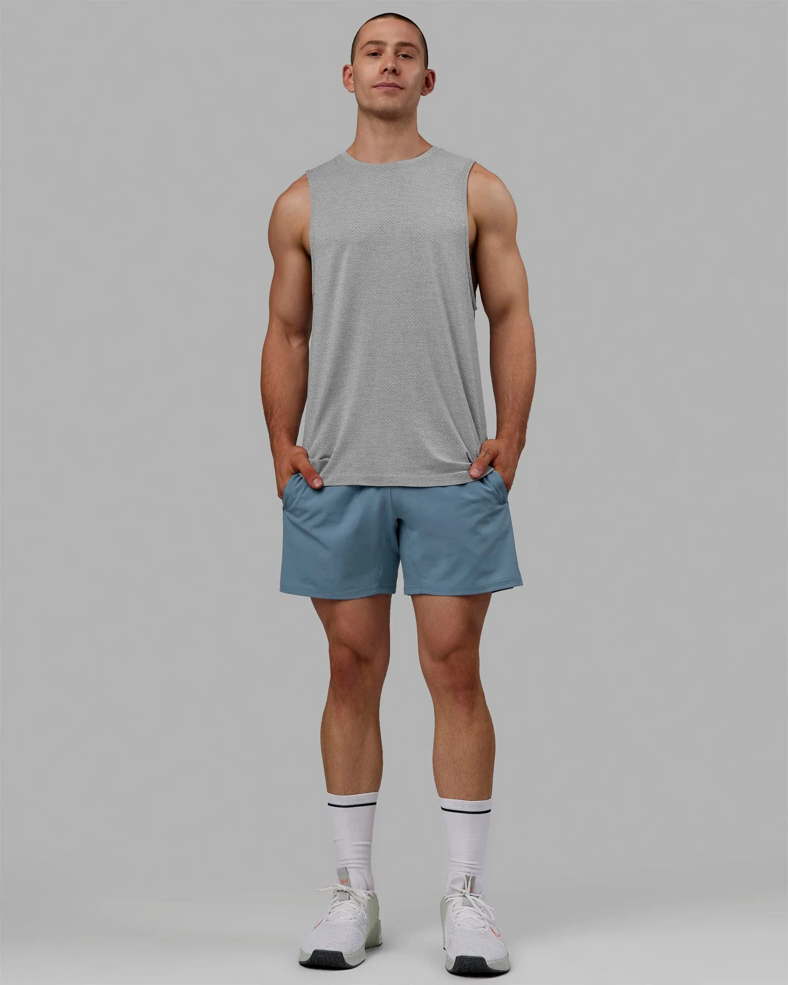 AeroFLX  Seamless Muscle Tank - Light Grey Marl