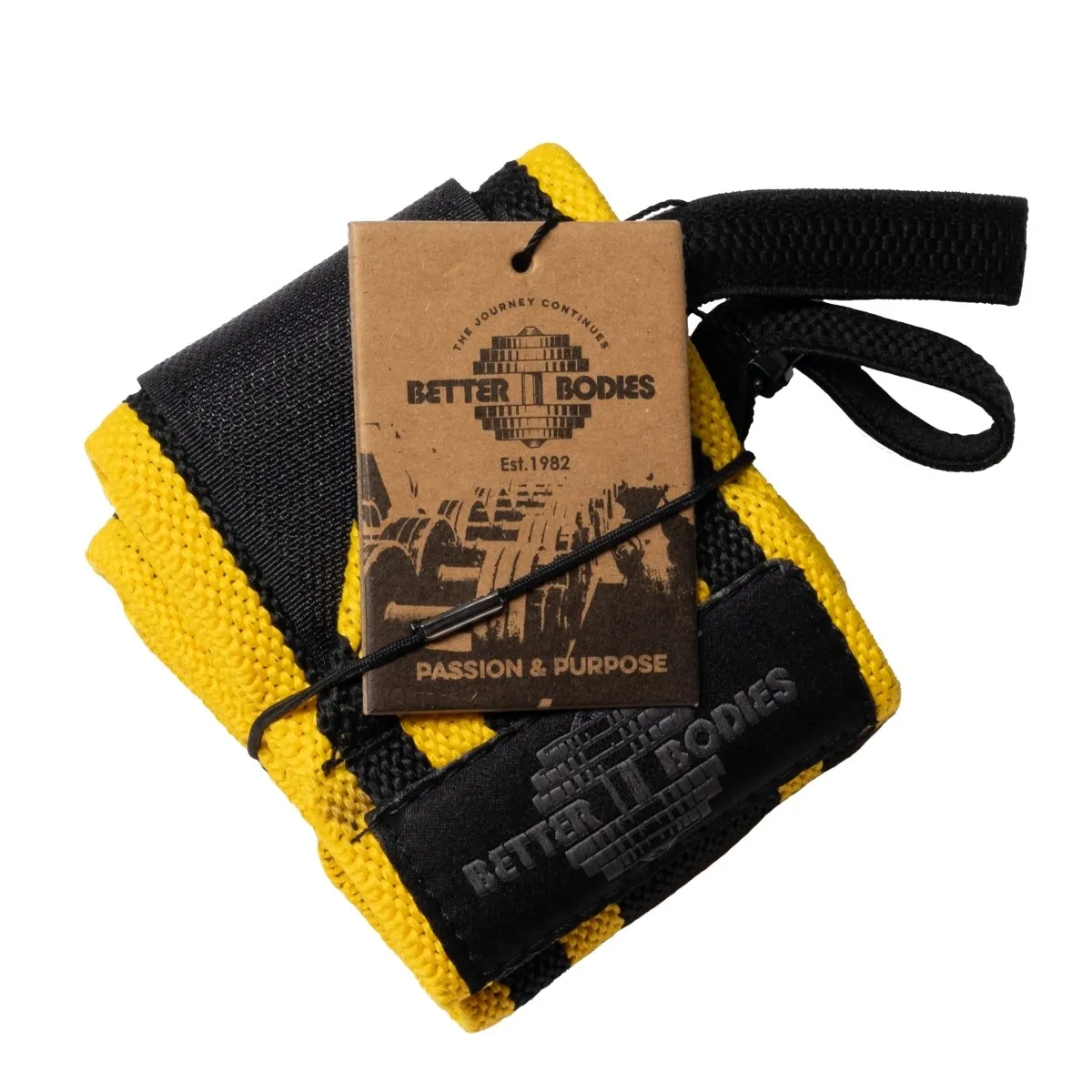 Better Bodies Elastic Wrist Wraps - Black/Yellow