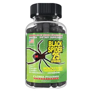 Cloma Pharma Black Spider 25mg Ephedra 100 Capsules