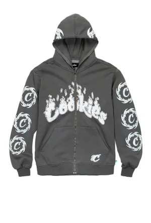 Cookies Slow Burn Pigment Dyed Zip Fleece Hoodie