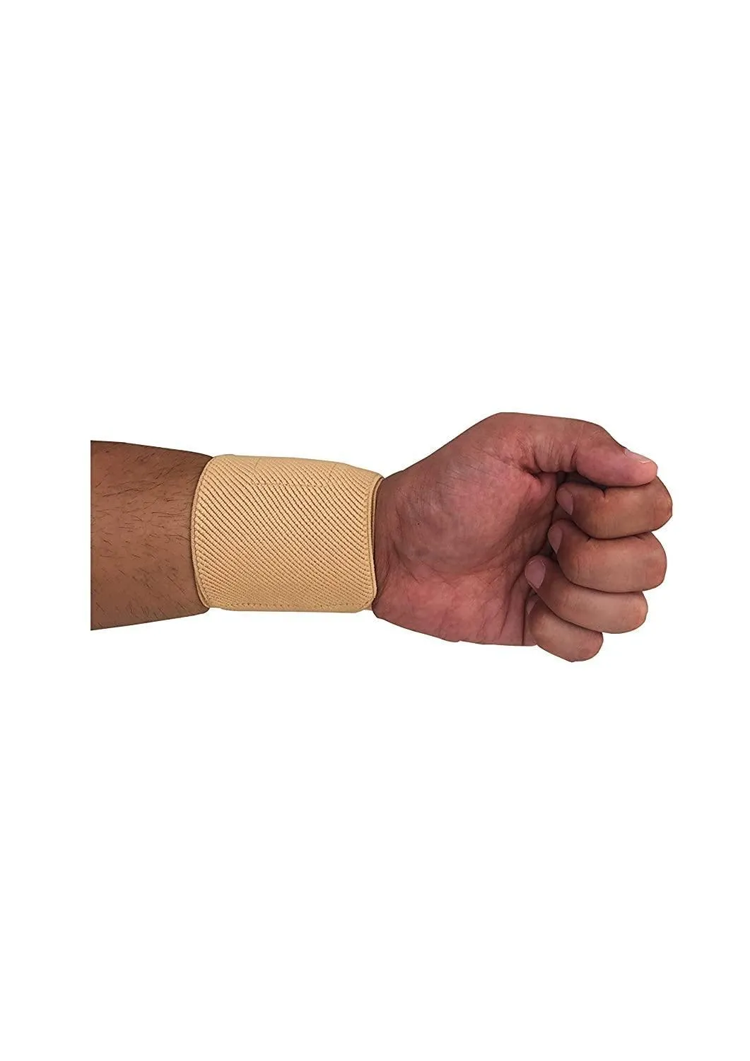 Cotton Wrist Brace (Free Size; Skin) - Pack of 2