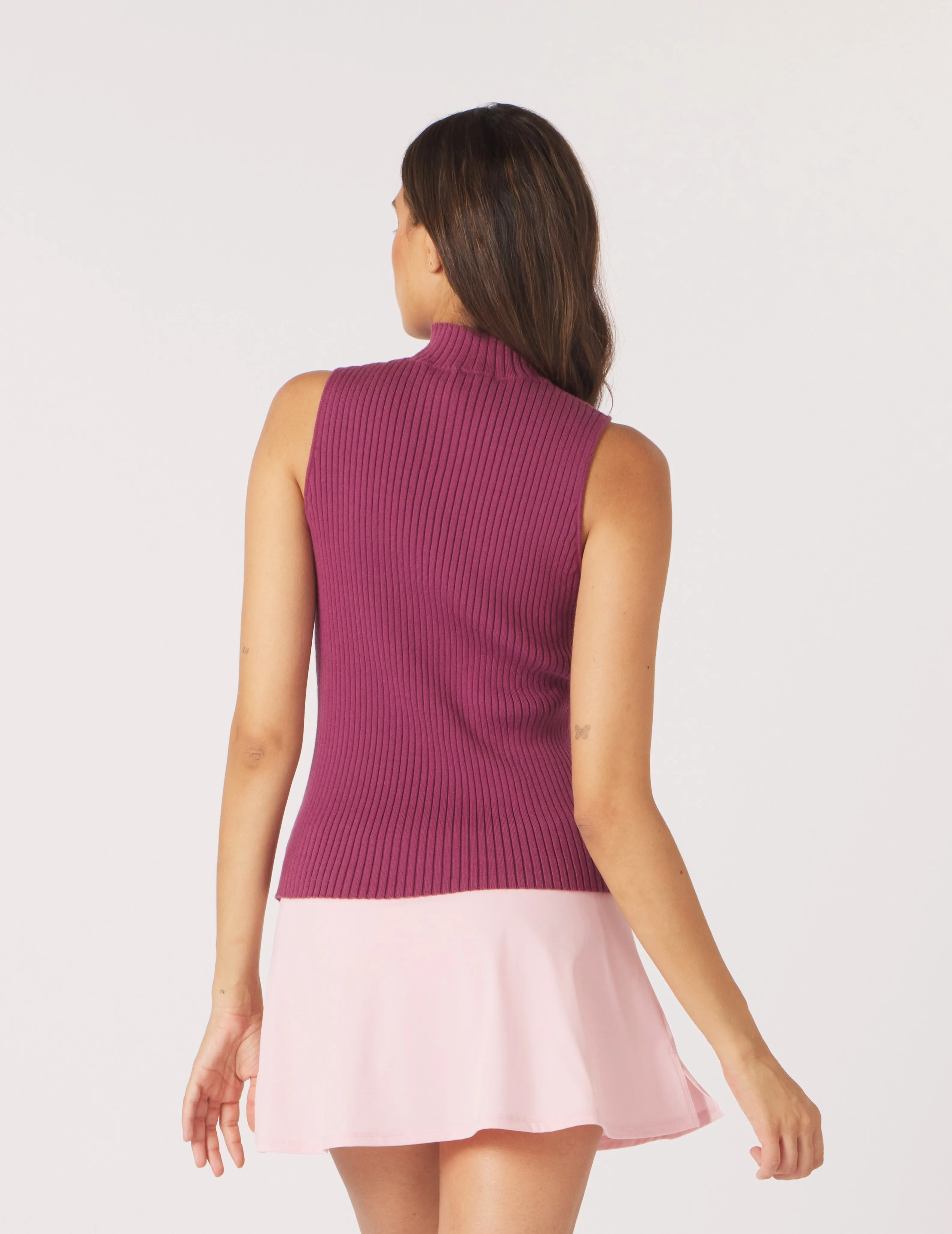 Couture Mock Neck: Rouge