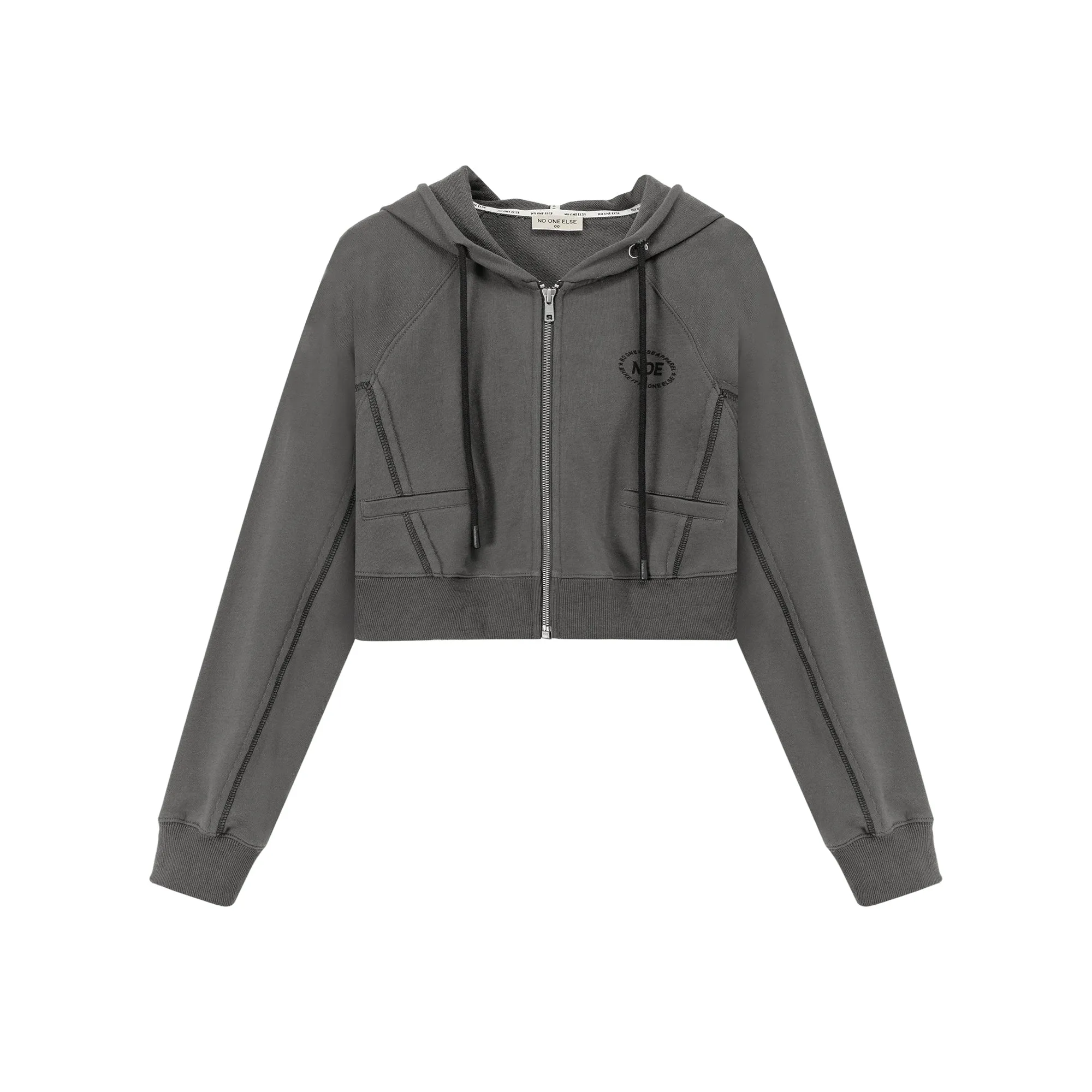 Cropped Zip-Up Hoodie