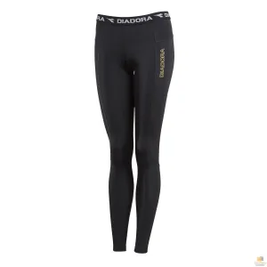 DIADORA Ladies Compression Sports Full Length Tights Gym Yoga - Black - 14