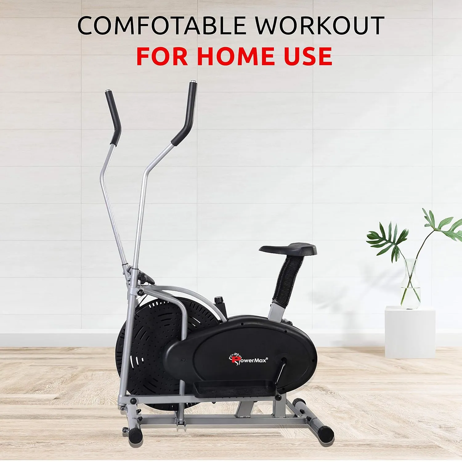 EH-200 Orbitrek Exercise Cycle and Elliptical Cross Trainer with Hand Pulse | Comfortable Seat and Smart LCD Display (Black)