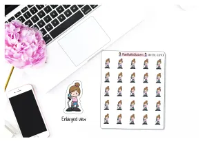 Elliptical / Cardio /Workout Chibi Girl Character Sticker for , Plum Paper, Recollections, and similar planners