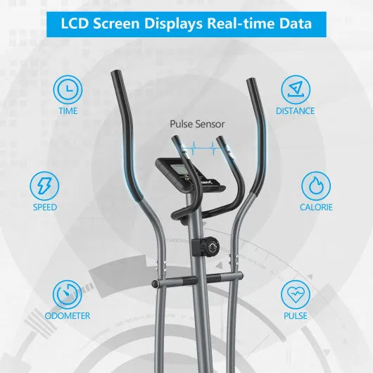 Elliptical Magnetic Cross Trainer with LCD Monitor and Pulse Sensor