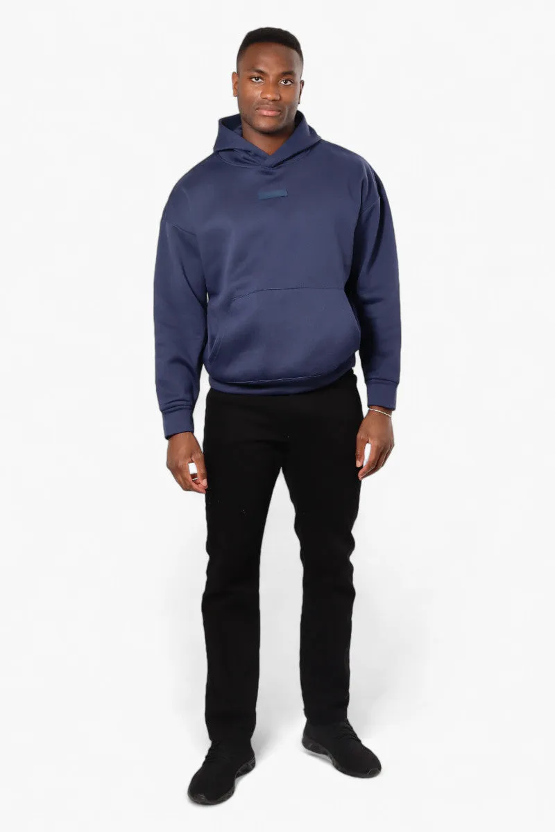 Essentials Solid Drop Shoulder Pullover Hoodie - Navy