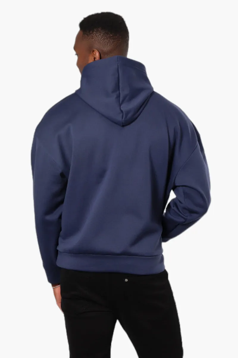 Essentials Solid Drop Shoulder Pullover Hoodie - Navy