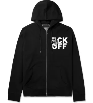 FCK OFF Skeleton Hand Zip Up Hoodie Hoody