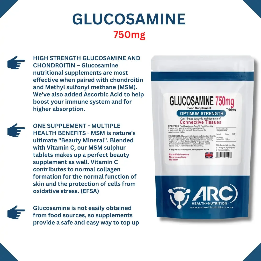 Glucosamine Sulphate 2KCL 750mg Tablets for Healthy Joints