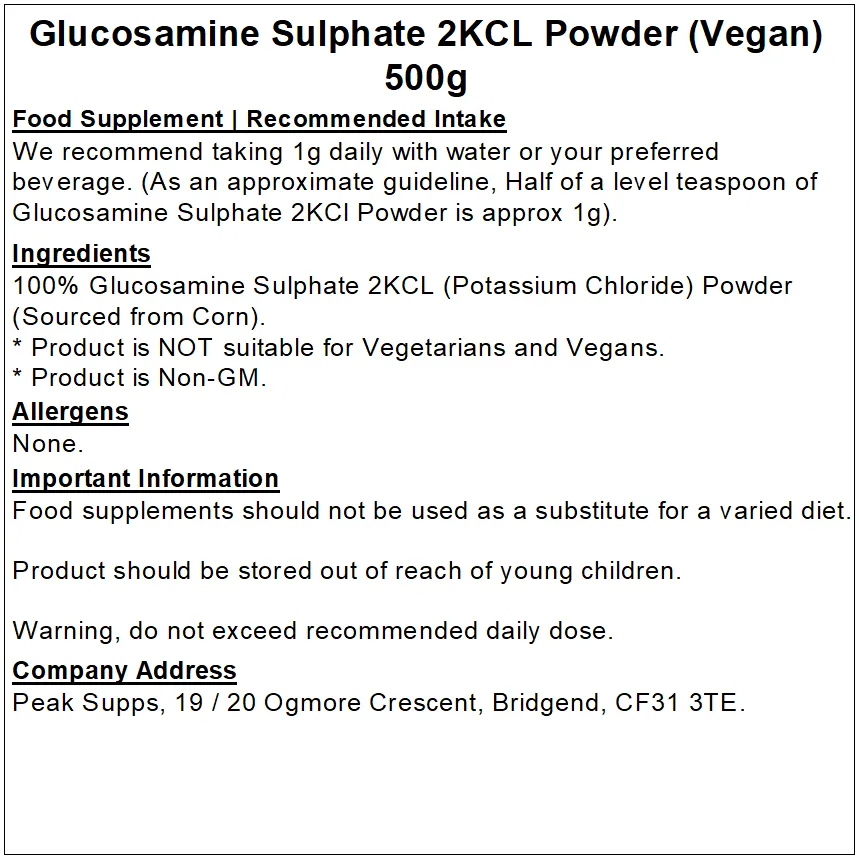 Glucosamine Sulphate 2KCl Powder