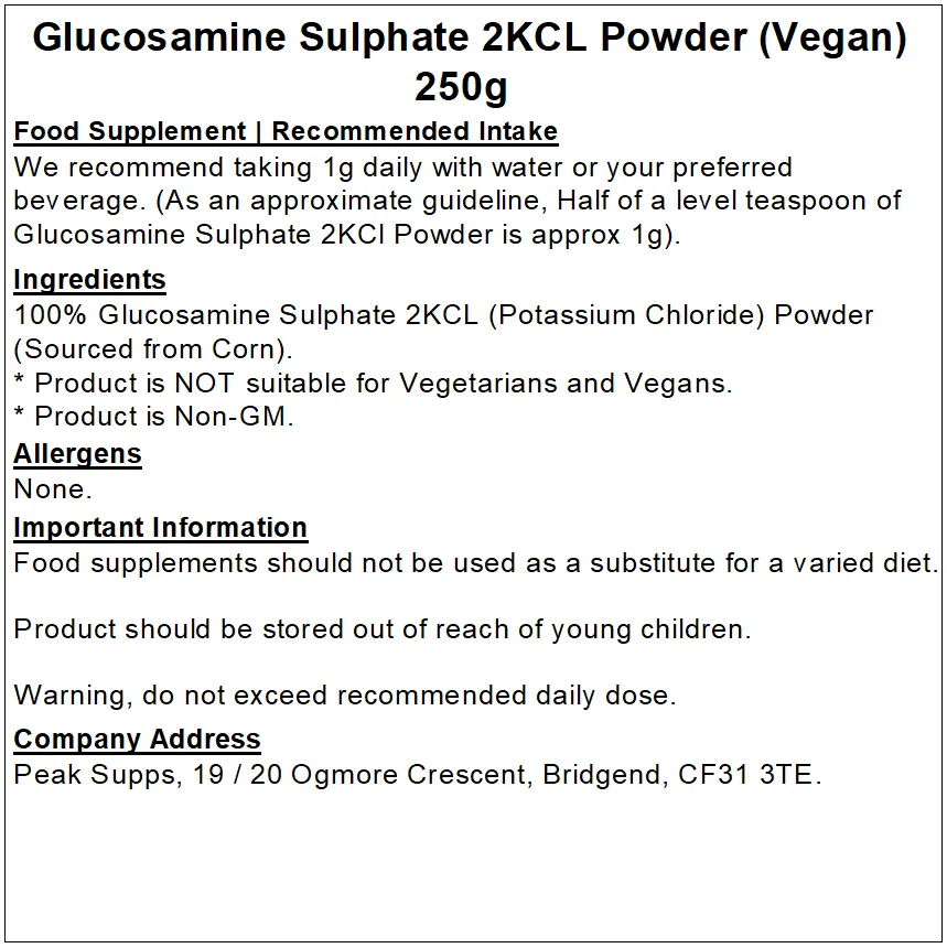 Glucosamine Sulphate 2KCl Powder