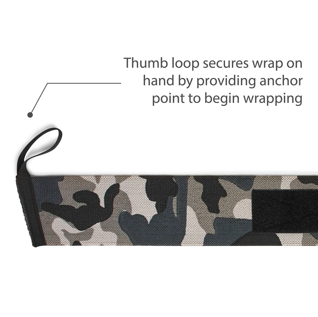 Harbinger Red Line Thumb Loop Wrist Wraps 18" - Grey Camo