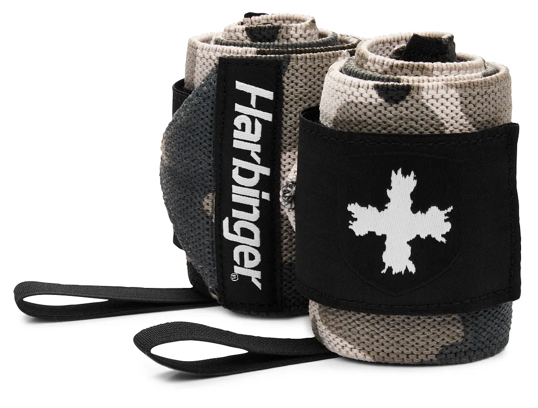 Harbinger Red Line Thumb Loop Wrist Wraps 18" - Grey Camo