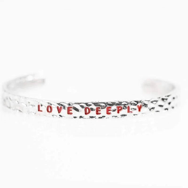 Love Deeply Red Skinny Cuff Bracelet