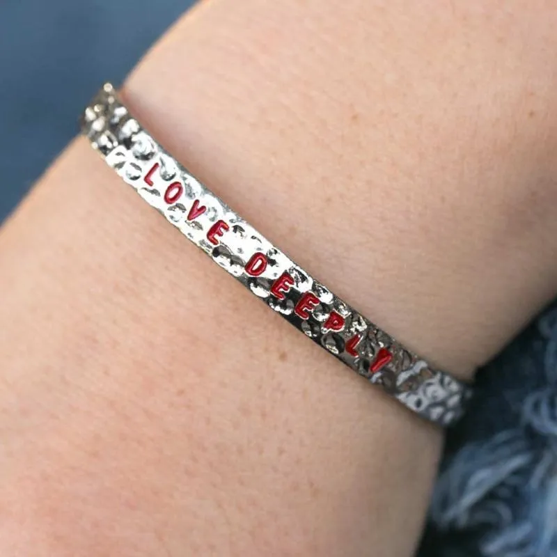 Love Deeply Red Skinny Cuff Bracelet