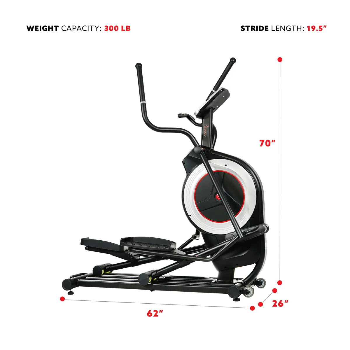 Motorized Elliptical Machine Trainer w/ Heart Rate Monitoring