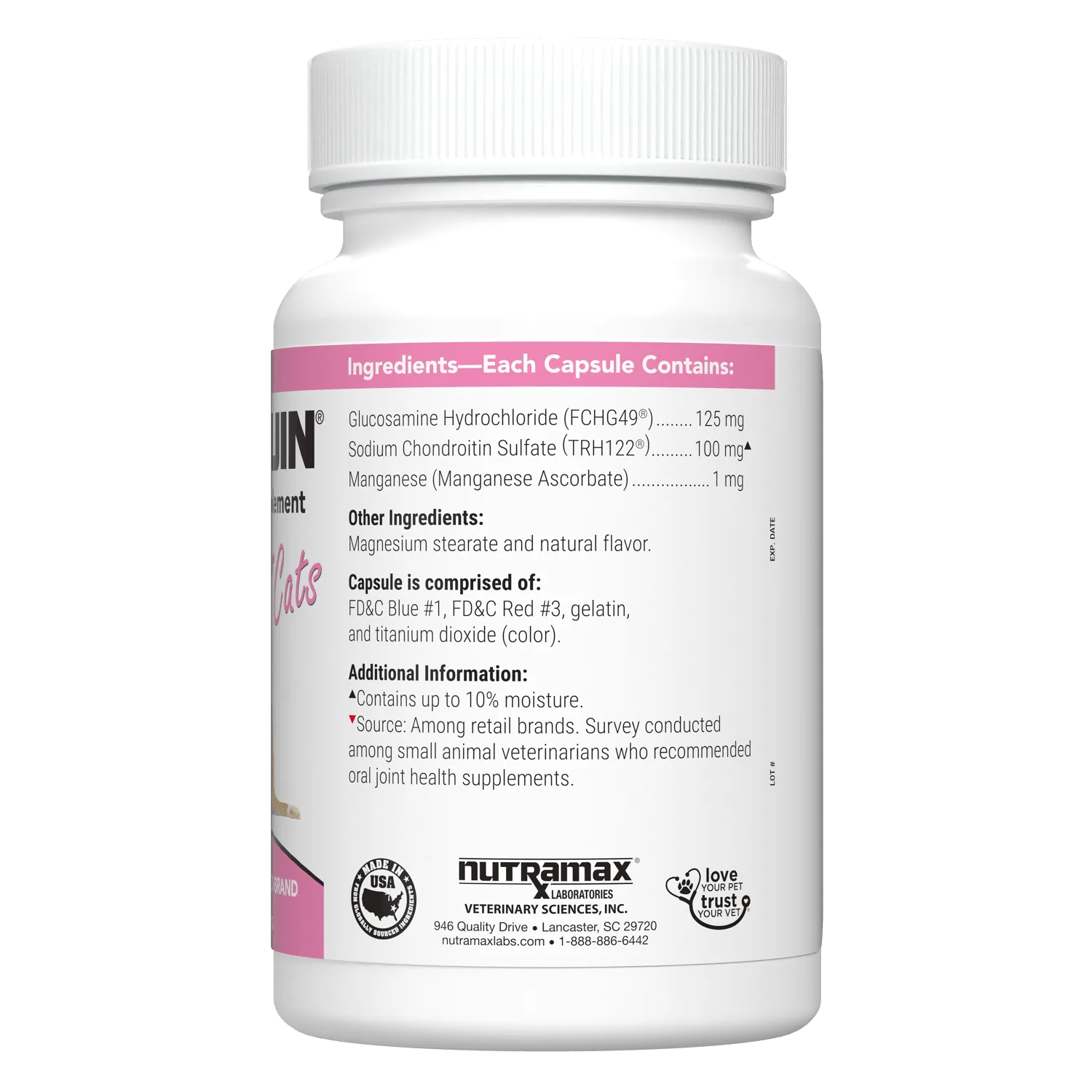 Nutramax Cosequin Joint Health Supplement for Cats - With Glucosamine and Chondroitin, 80 Capsules