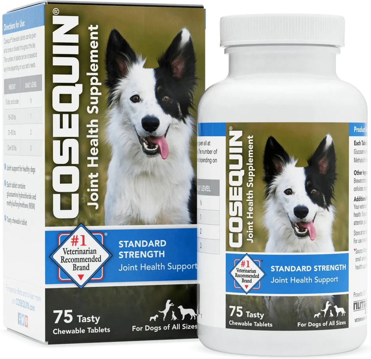 Nutramax Cosequin Standard Strength Joint Health Supplement for Dogs, With Glucosamine and MSM, 75 Chewable Tablets