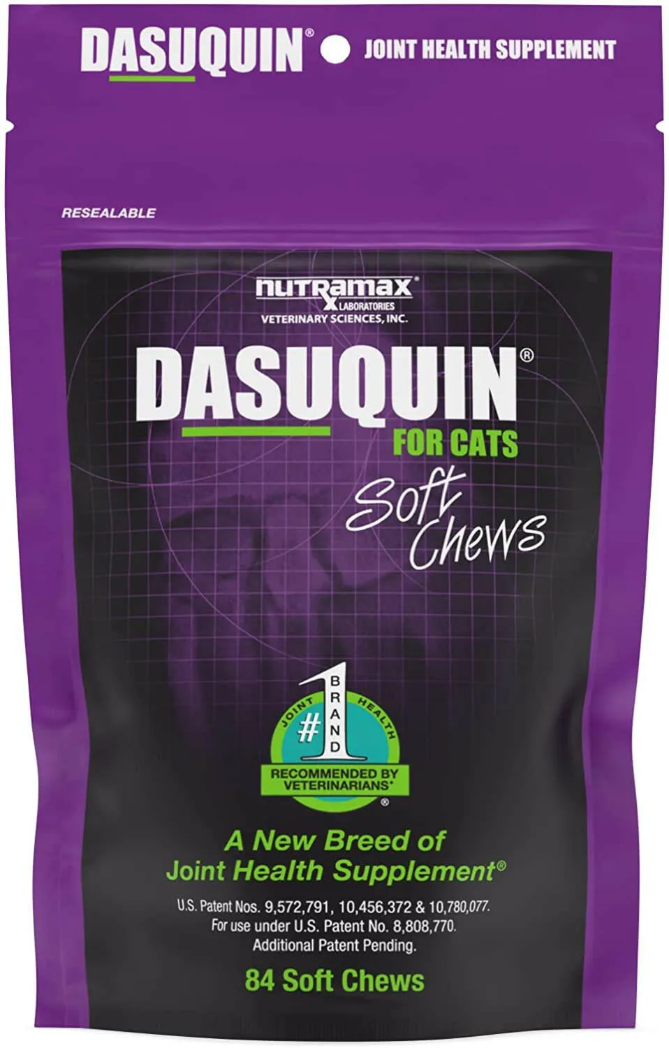 Nutramax Dasuquin Joint Health Supplement for Cats - With Glucosamine, Chondroitin, ASU, Boswellia Serrata Extract, Green Tea Extract, Omega-3’s, 84 Soft Chews