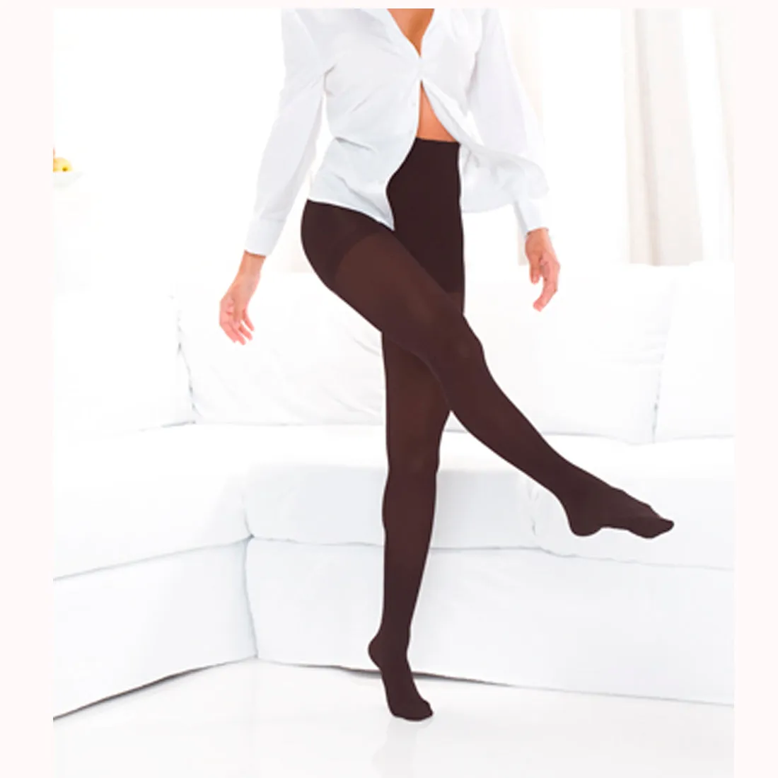 Opaque Tights 10-15 MMHG White Large (#16675)