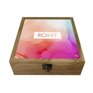 Personalised Jewellery Makeup Organizer Box with Name - Watercolor