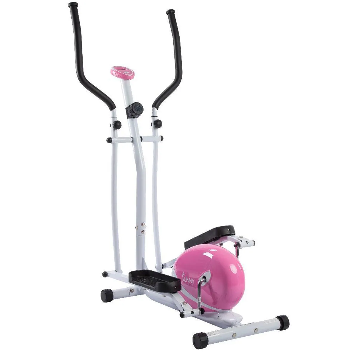 Pink Magnetic Elliptical Trainer Elliptical Machine w/ LCD Monitor