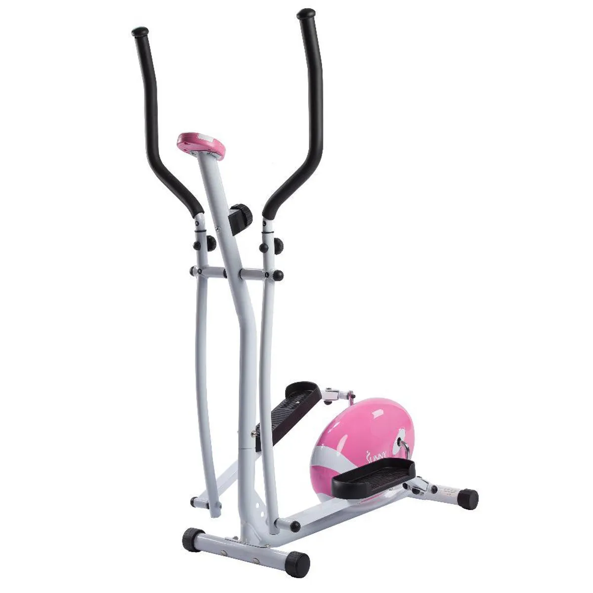 Pink Magnetic Elliptical Trainer Elliptical Machine w/ LCD Monitor