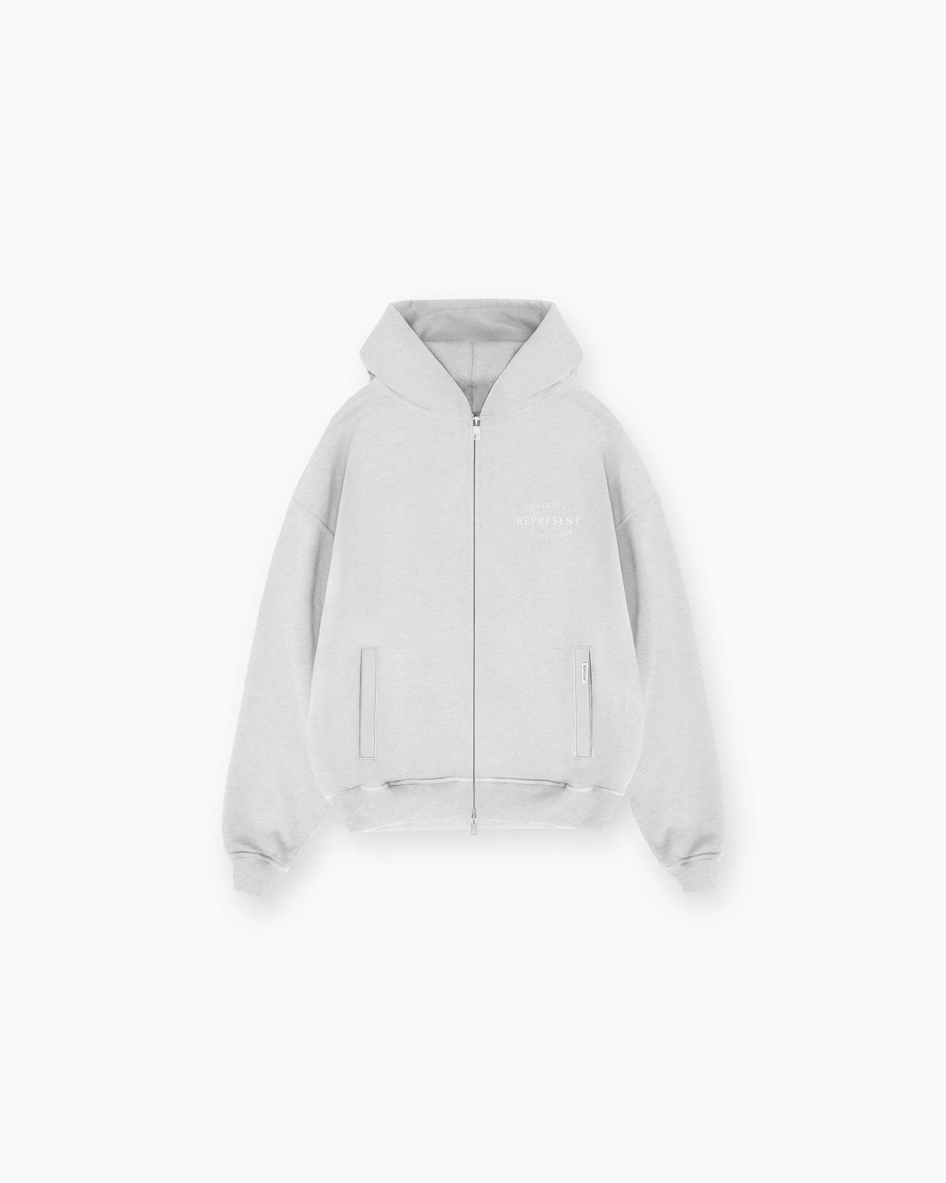 Represent Owners Club Stamp Zip Up Hoodie - Ash Grey