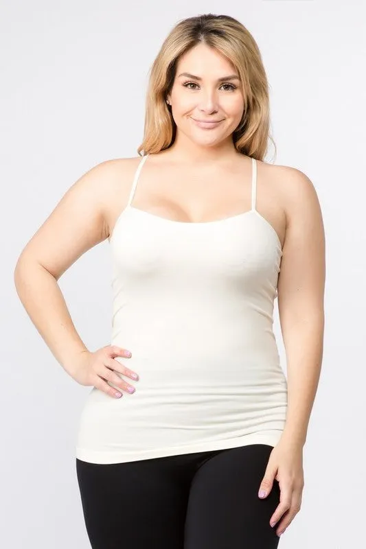 Seamless Long Spaghetti Strap Long Camisole Top