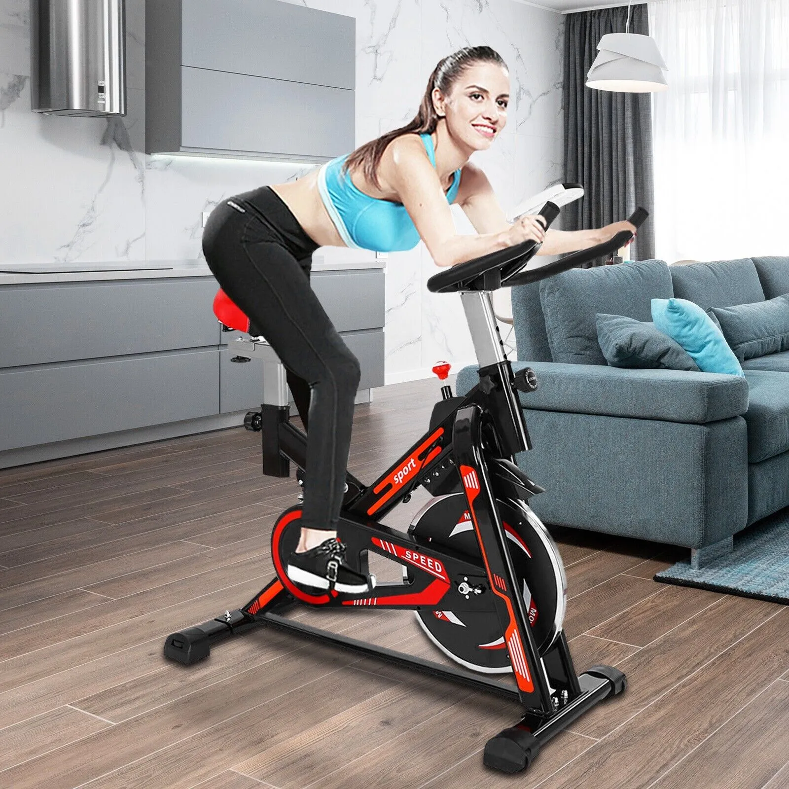 Stationary Indoor Cycling Bike B08C9B69Ry-Re