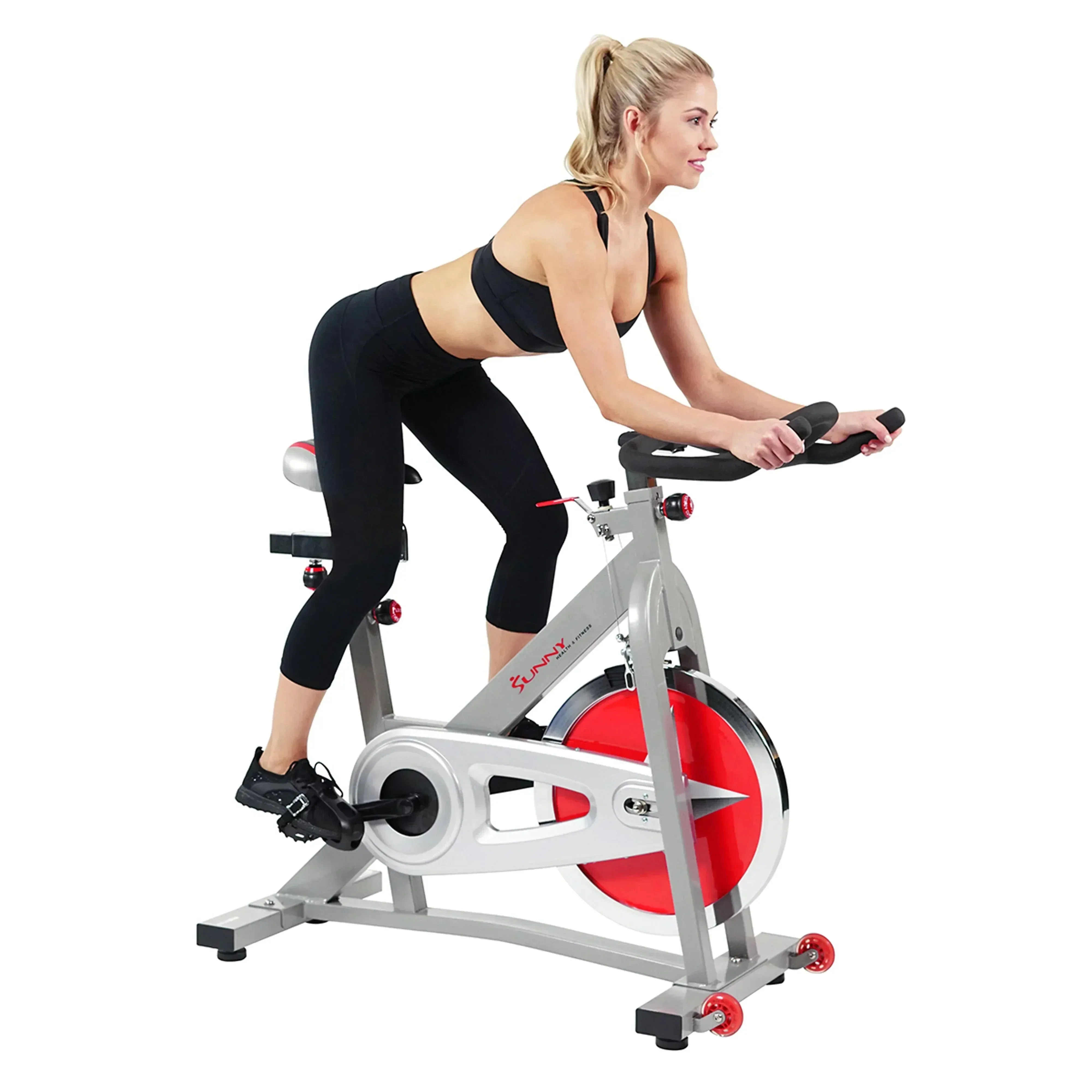 Sunny Health & Fitness Stationary Chain Drive 40 lb Flywheel Pro Indoor Cycling Exercise Bike Trainer, SF-B901