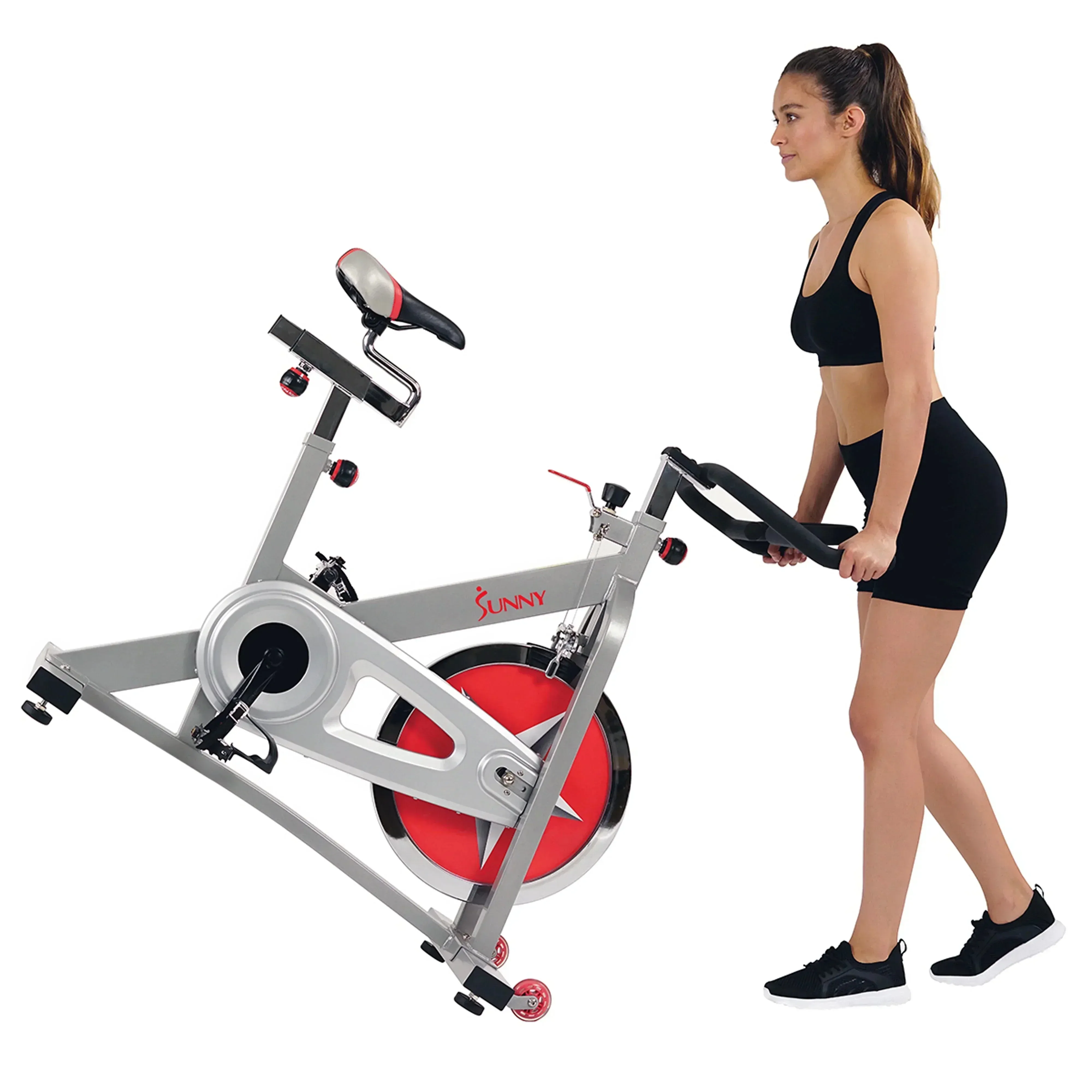 Sunny Health & Fitness Stationary Chain Drive 40 lb Flywheel Pro Indoor Cycling Exercise Bike Trainer, SF-B901