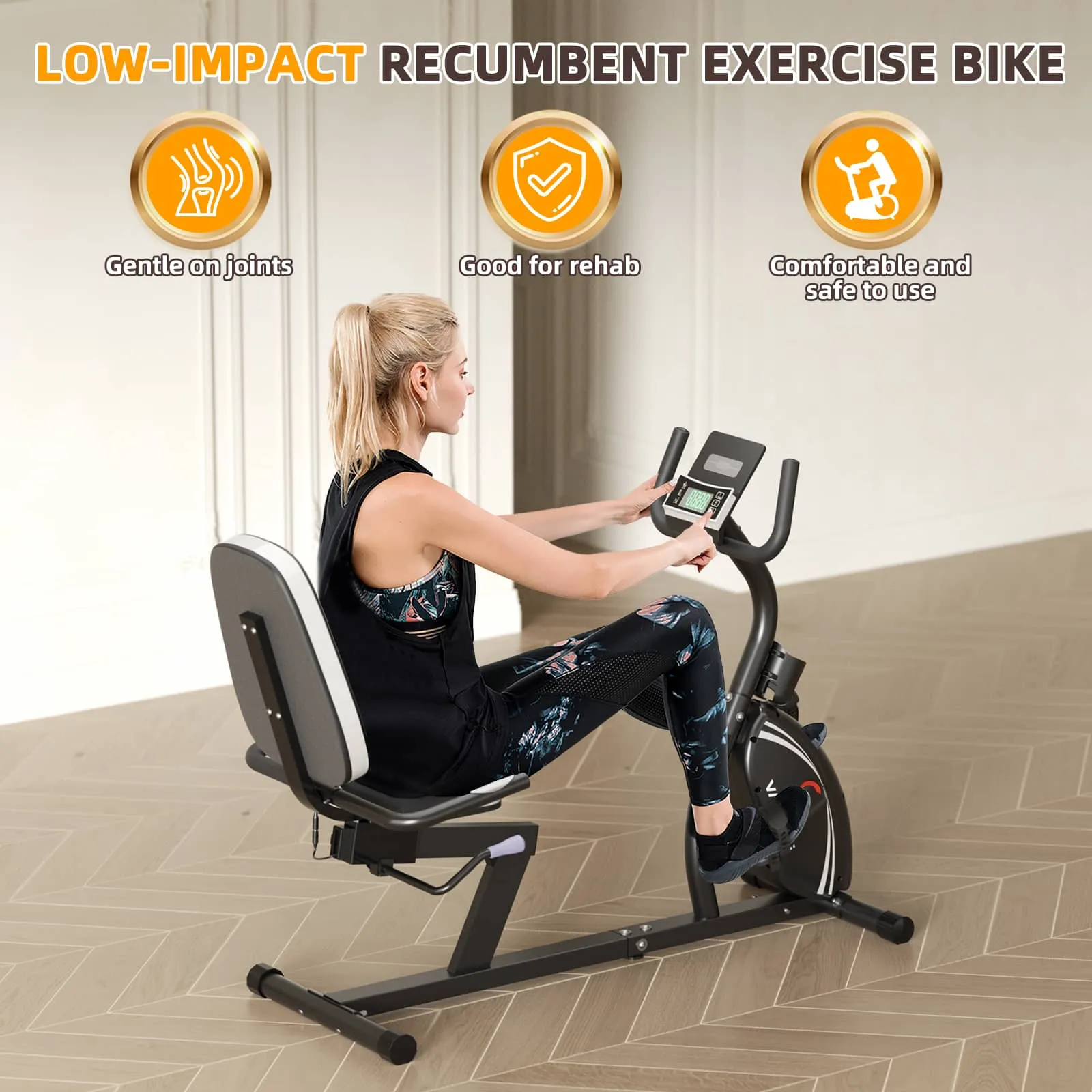 The Best Recumbent Bike With 16-Level (Silver) | Vanswe Fitness