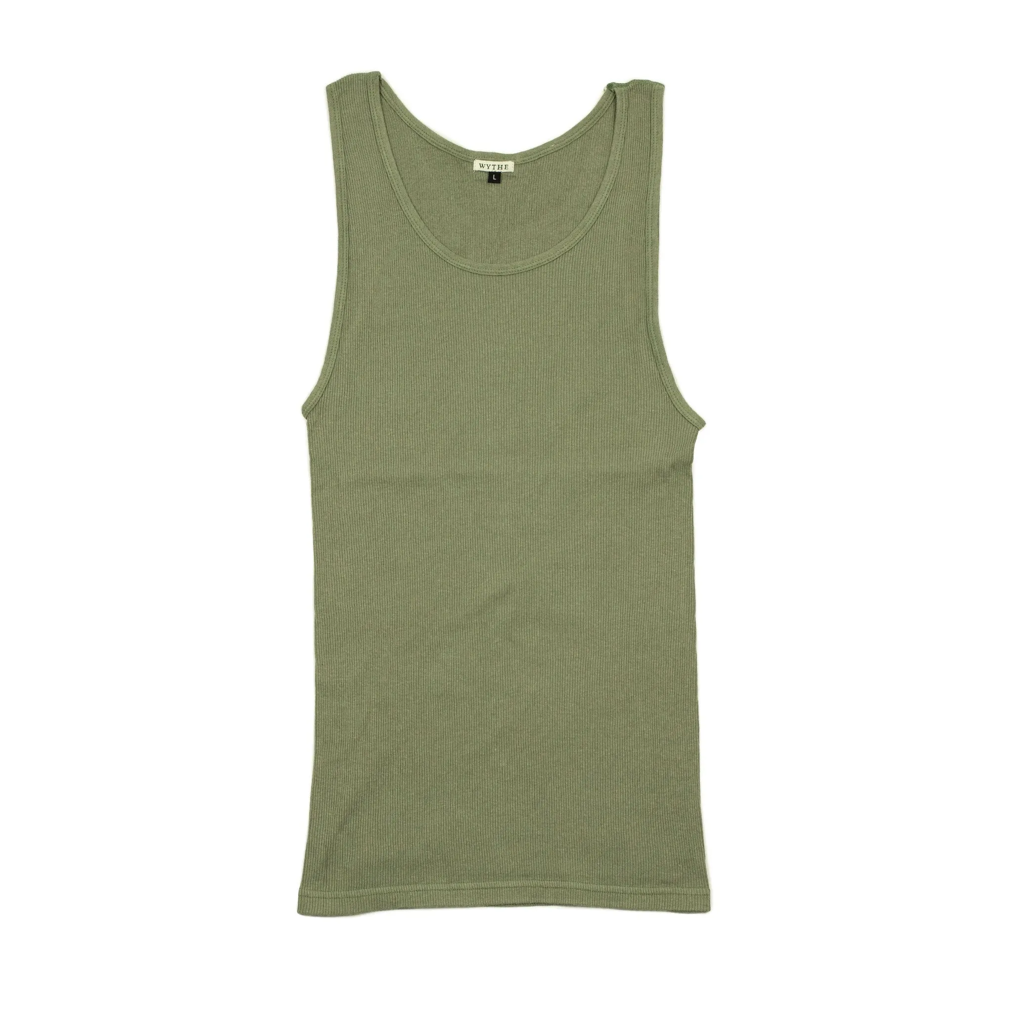 Tubular cotton tank top three-pack: sunshine, sandstone and olive