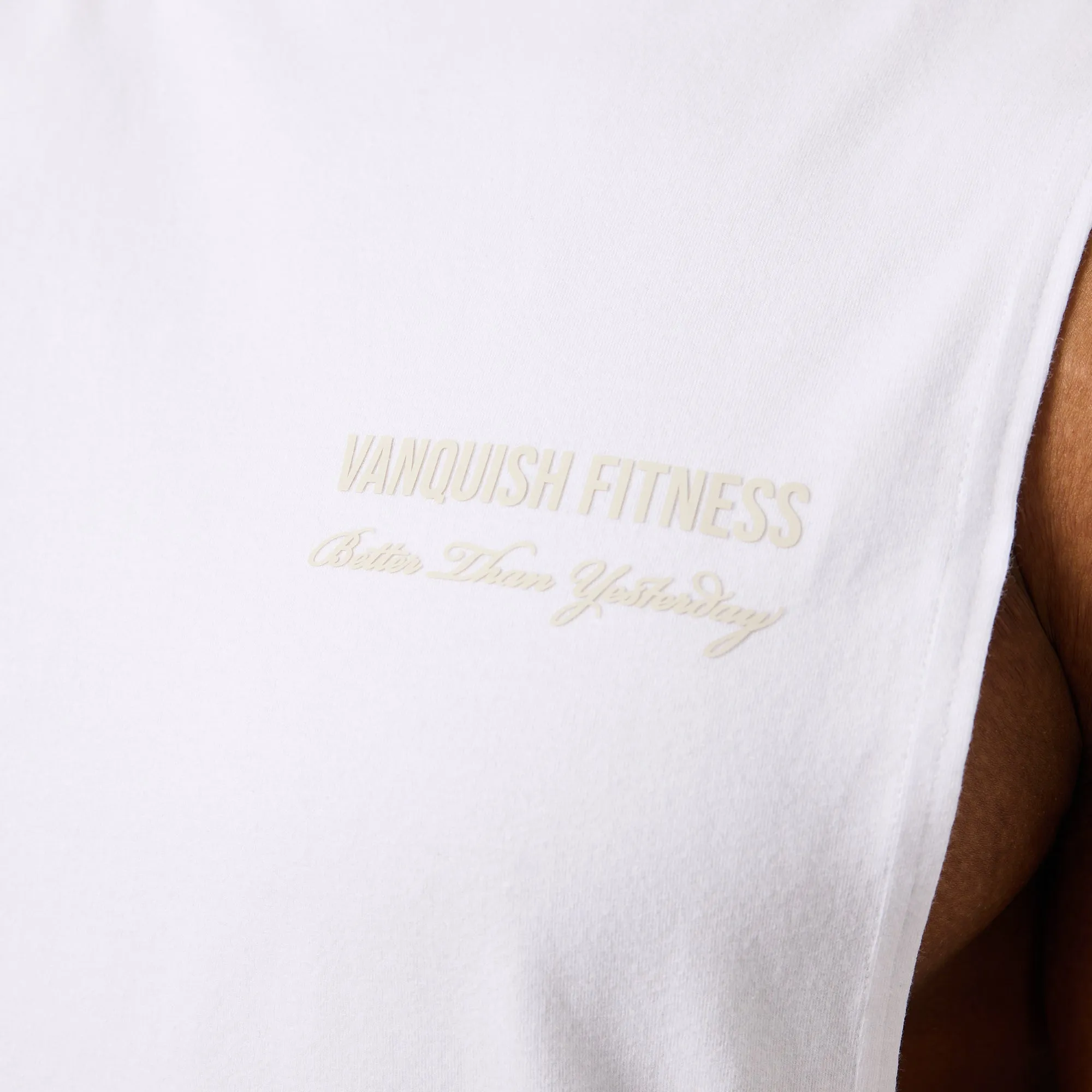 Vanquish White Signature Sleeveless T Shirt